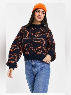 NWOT ASOS DESIGN Sweater in Dinosaur Pattern
